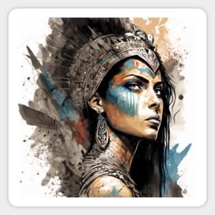 Fierce Egyptian Warrior Illustration Sticker